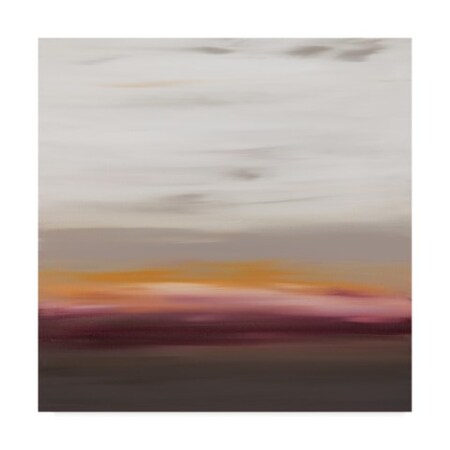 Hilary Winfield 'Sunset Stripes Pink White' Canvas Art,35x35